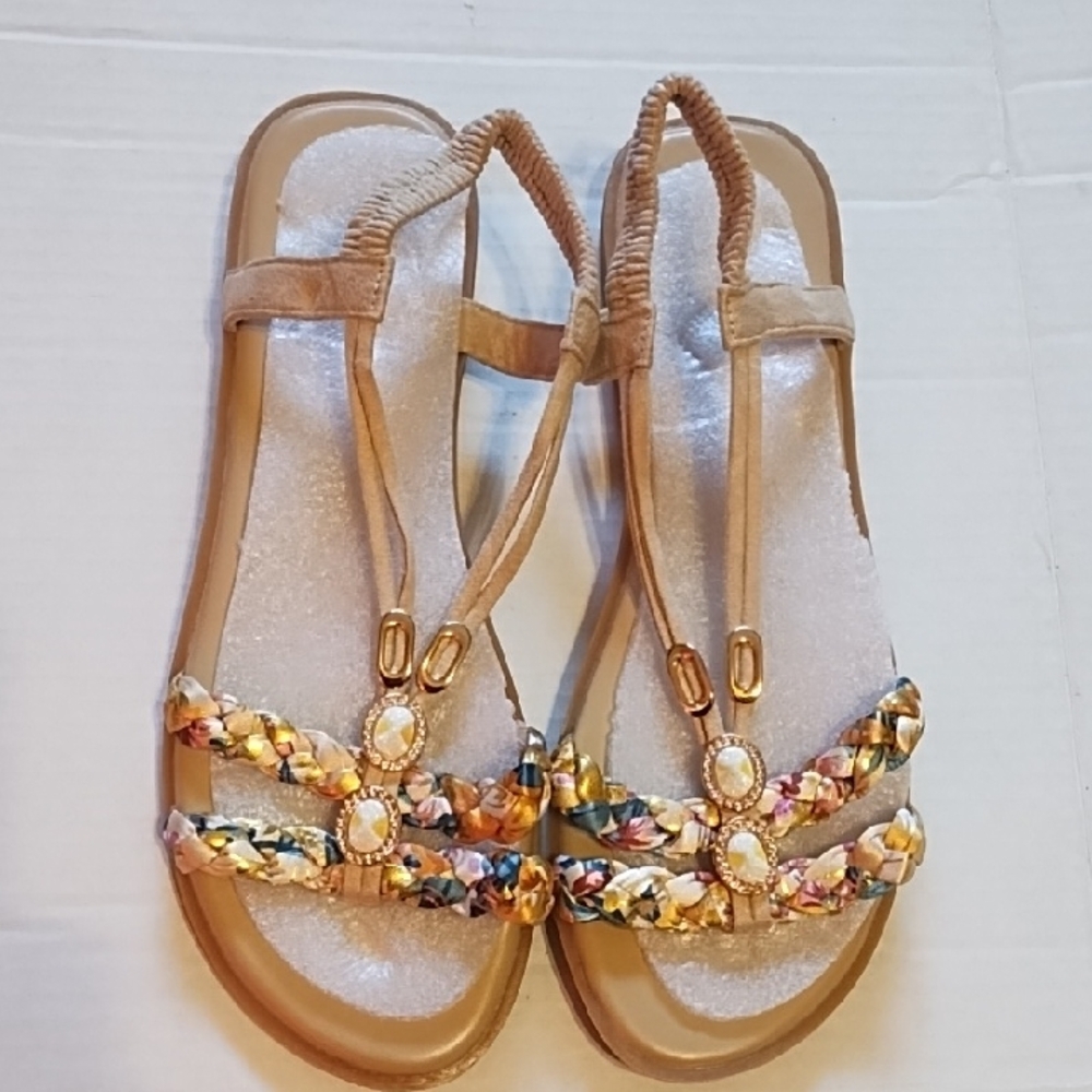 NEW Colorful Beaded Sandals (11.5 Or 12)